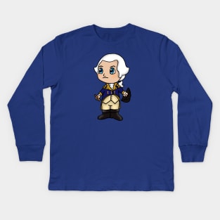 Chibi George Washington - Small Design Kids Long Sleeve T-Shirt